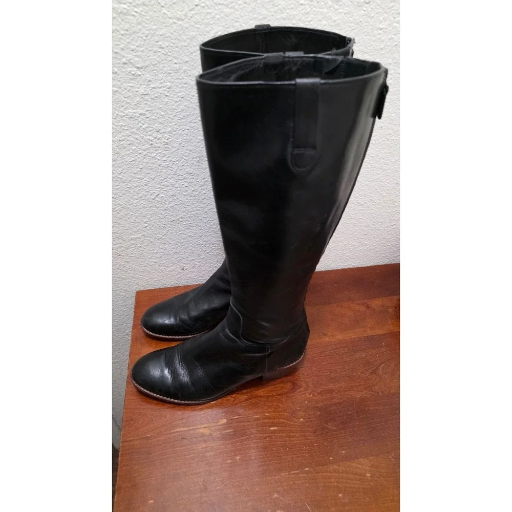 Cole Haan Women's Black Leather Knee-High Riding Boots‎ Size 8.5B